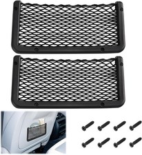 2 PCS Car Net Pocket, ABS Plastic Frame Cargo Net Storage Pockets 9 x 4.3 Inch