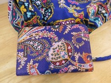 Vera Bradley Leather Journal Log Book Gold Pen & Ditty Bag Gift Set NWT