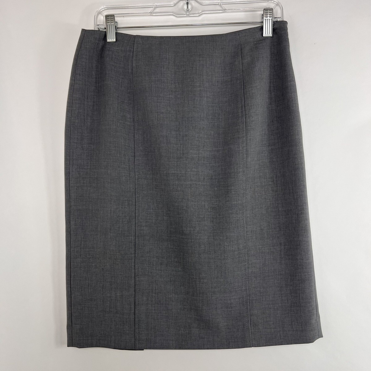 Gray Knee-Length Pencil Skirt for Work Vintage inspired Lace Accent Gray Pencil Skirt for work  main image 2