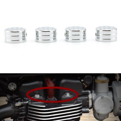 4PCS Chrome Head Bolt Cover Nut For Triumphant Bonneville T100 2017-2019
