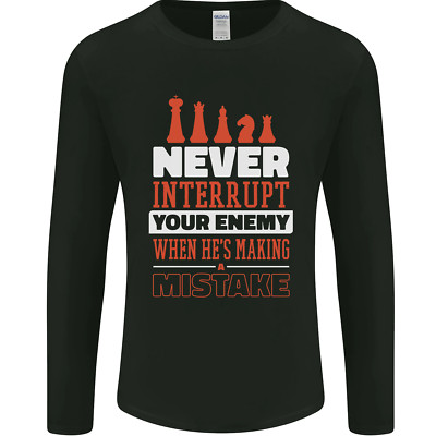 Lustiges Schach unterbreche nie deinen Feind Herren Langarmshirt