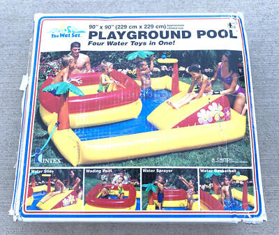 Intex Wet Set Inflatable Pool Sports Center Playground Swim 90 x 90  Vtg 98 Rare