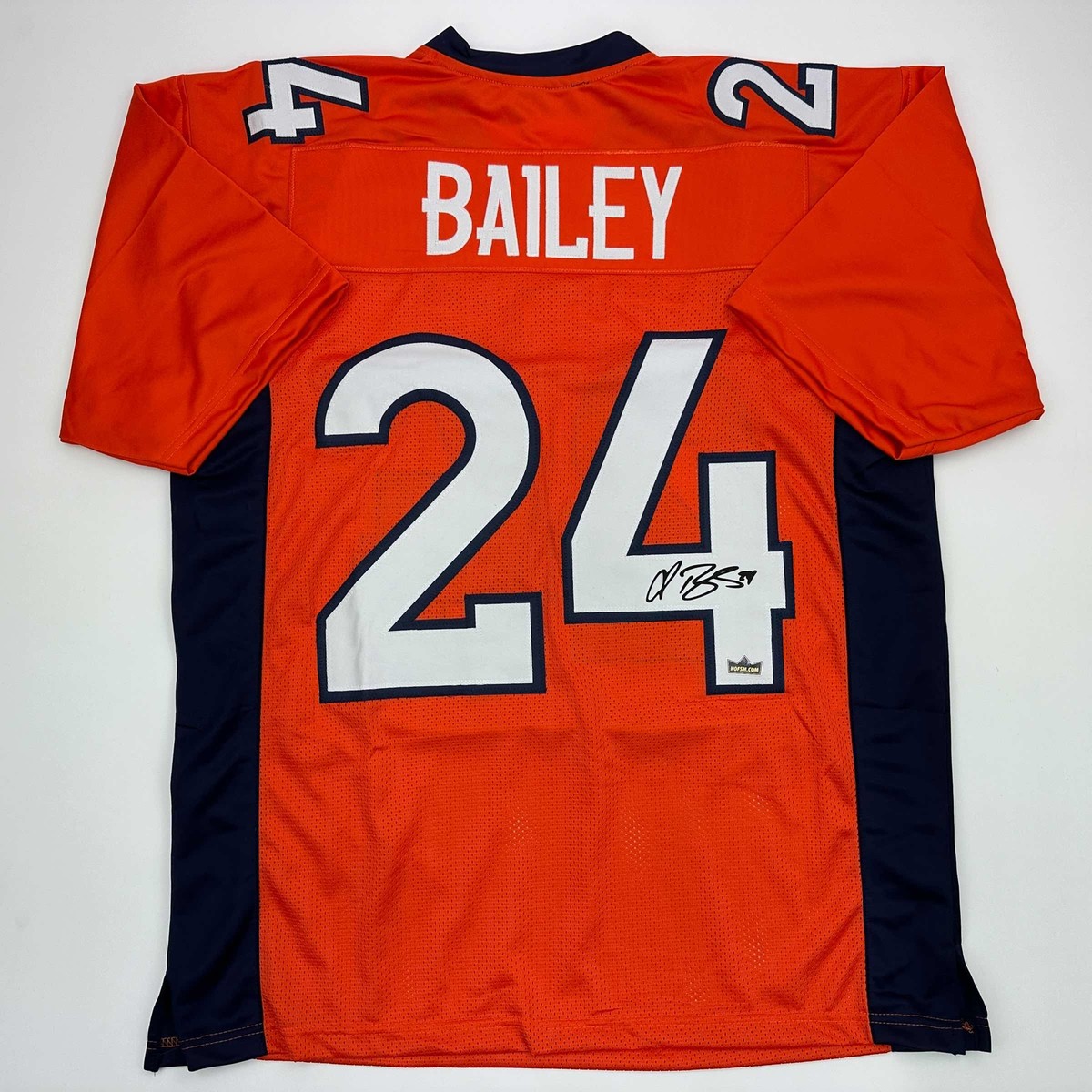 Facsimile Autographed Champ Bailey Denver Orange Reprint Jersey Size Men's  XL