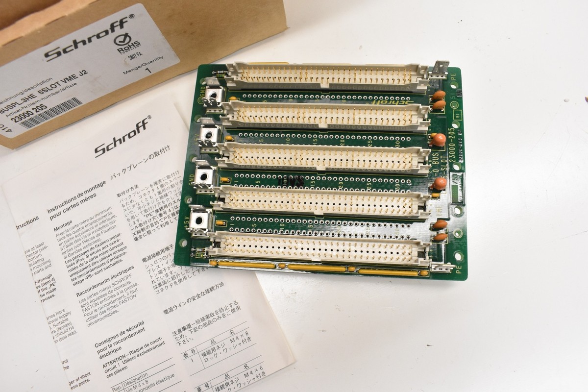 Schroff VME-Back Plane I-O Bus 5-Slot 23000-205 for sale online