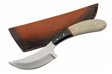 8" Birdwing Skinner Knife With Leather Sheath Bone Handle