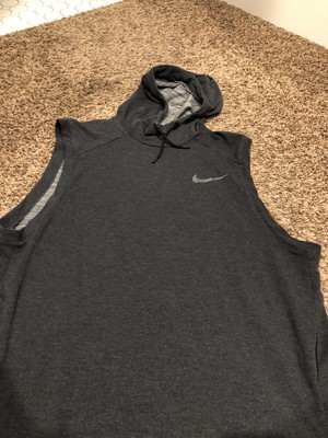 NIKE FLEECE Hooded Tank Top Black DRI FIT MENS Hoodie SIZE Large | eBay