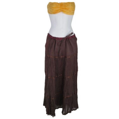 Skirt | 4 Panel | Voile Fine Cotton | Coverup | Handmade | Drawstring | Expresso