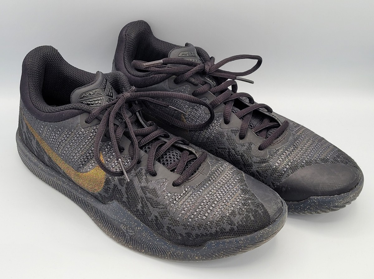 Men's Nike Kobe 908972-099 Mamba Rage Gold Stars Black Sneakers