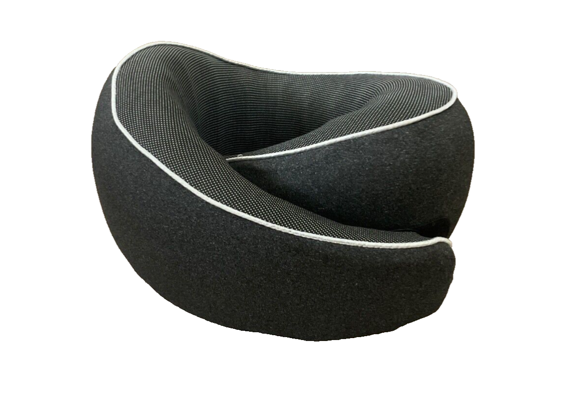 Memory Foam Travel Neck Pillow for Comfort - Dark Gray-image