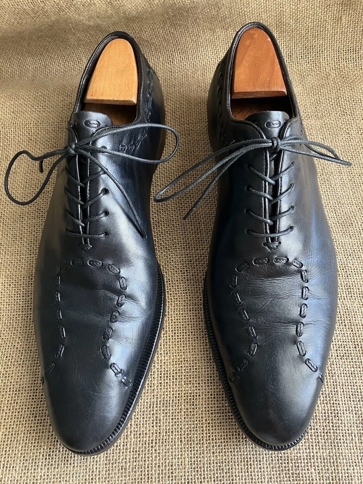 RARE Chaussures Oxford homme Gucci cuir noir taille UK 7 D    US 7,5