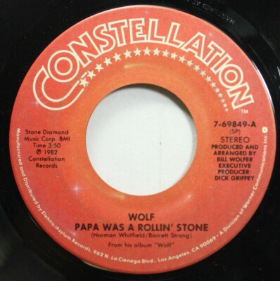 Soul 45 Wolf - Papa Was A Rollin' Stone / Window On A Dream On Constellation
