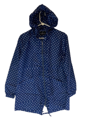London Fog Womens Polka Dot Rain Jacket Packable Waterproof NWT