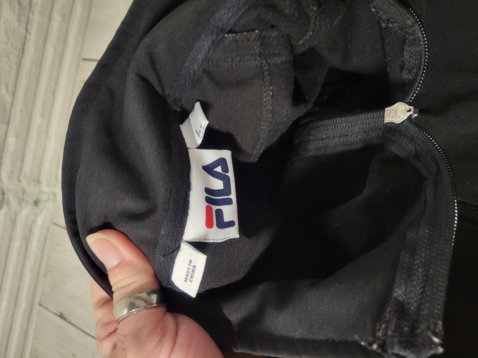 Fila Jacket Polyester Soft Shell Black Zip Up Old… - image 3