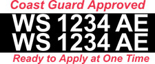 Custom 3" White Boat Registration Numbers Decals Vinyl Stickers Pair USA Made