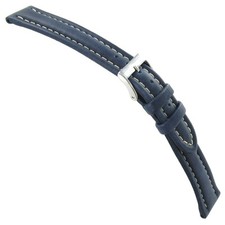 22mm Morellato Genuine Calfskin Leather Padded Stitched Dk Blue Watch Band 1273