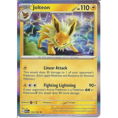 Jolteon 135/165 Holo Rare Pokemon 151 English | eBay Jolteon 135/165 Holo Rare Pokemon 151 English | eBay