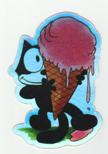 FELIX The Cat HOLOGRAM STICKERS Ice Cream print Classic ART comic of cartoon pet