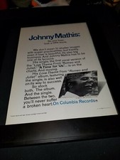 Johnny Mathis A Time For Us Rare Original Promo Poster Ad Framed!