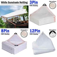 White Sunshade Net Garden Sun Shelter Sunblock Shade Mesh Outdoor Shading Sails