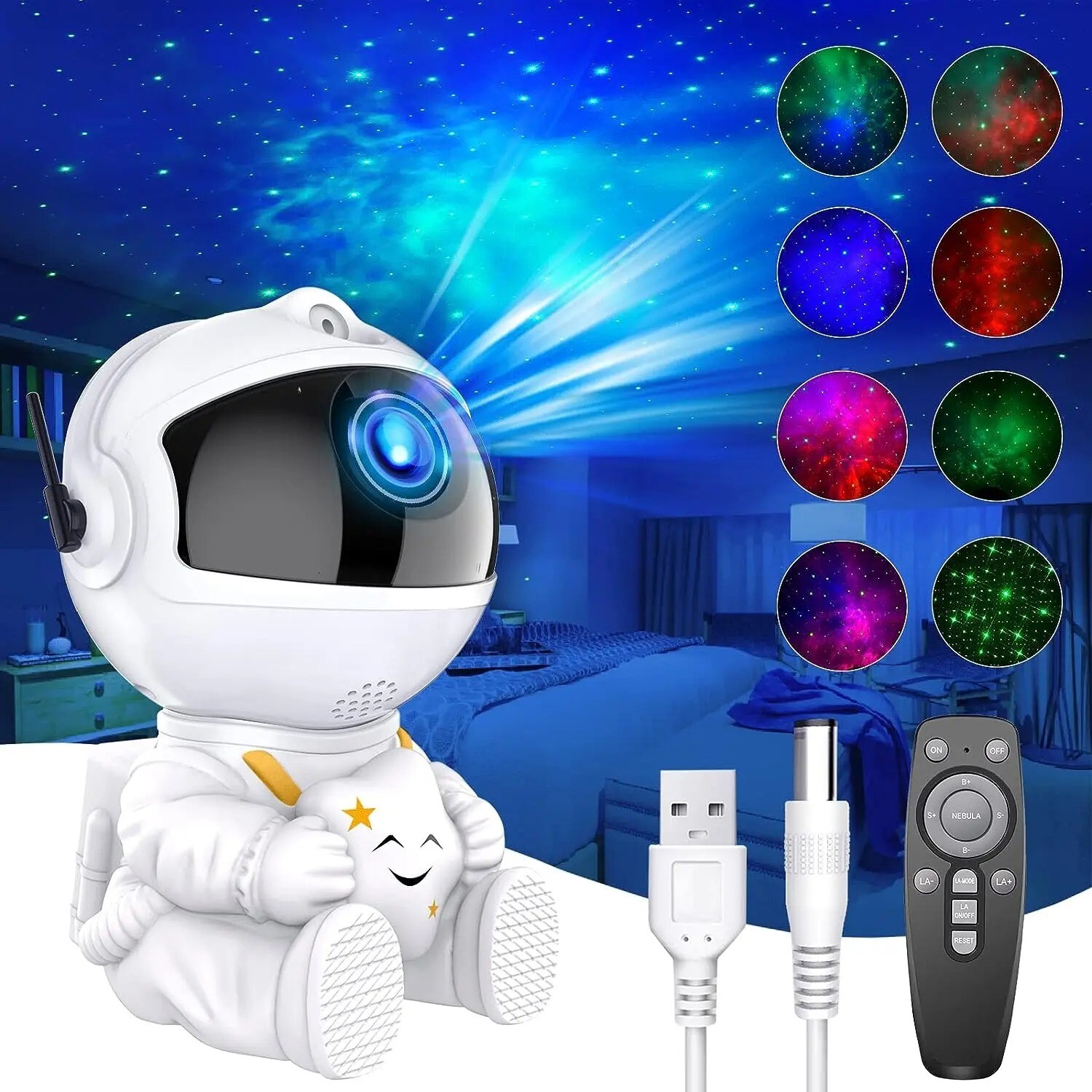 Projecteur d'étoiles galaxie AstronomsomSpace veilleuse LED plafond lampe nuit chambre