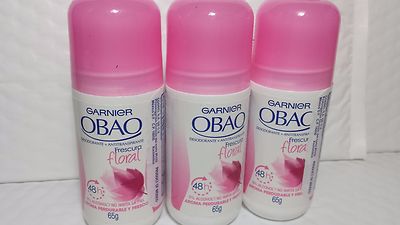 3  DEODORANT OBAO GARNIER 65 GR EACH FRESCURA FLORAL 24 H PINK NEW ROLL ON