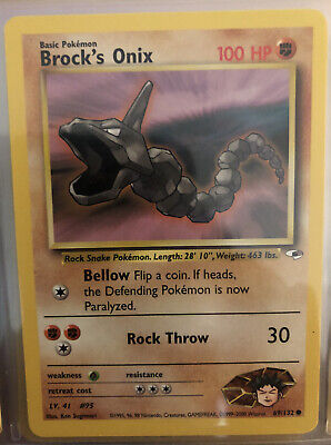 69/132 Brock''s Onix Common 1st Edition Near Mint Gym Heroes Pokemon 3DY
