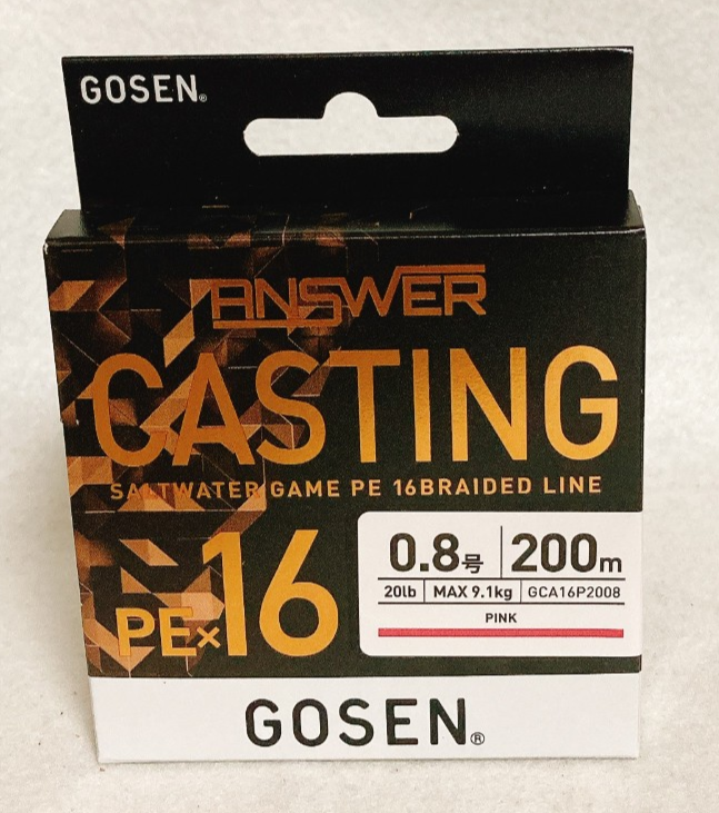 GOSEN ANSWER CASTING PE×16 Pink SALTWATER GAME PE 16 BRAIDED LINE LB Choose