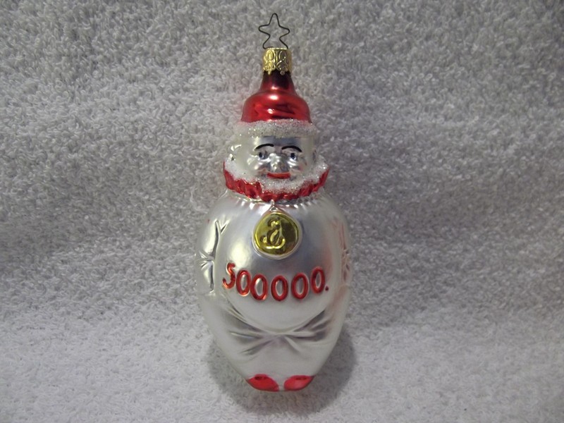 Inge Glas Old World Clown 500000. + Black Red Stocking Germany Hand Blown Lot