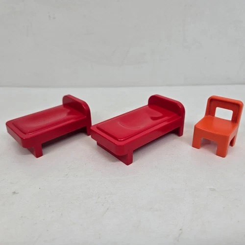 Vintage Playmobil Red Beds Orange Chair 1990