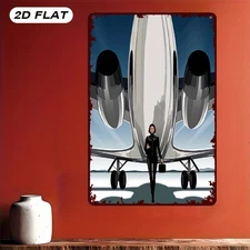 2D Flat, 1pc  Fashionable Modern Minimalist Airplane Decorative Painting for Hal