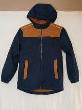 Wonder Nation Boys Light Jacket L 10/12Husky Blue/Navy Fleece Lining Hooded