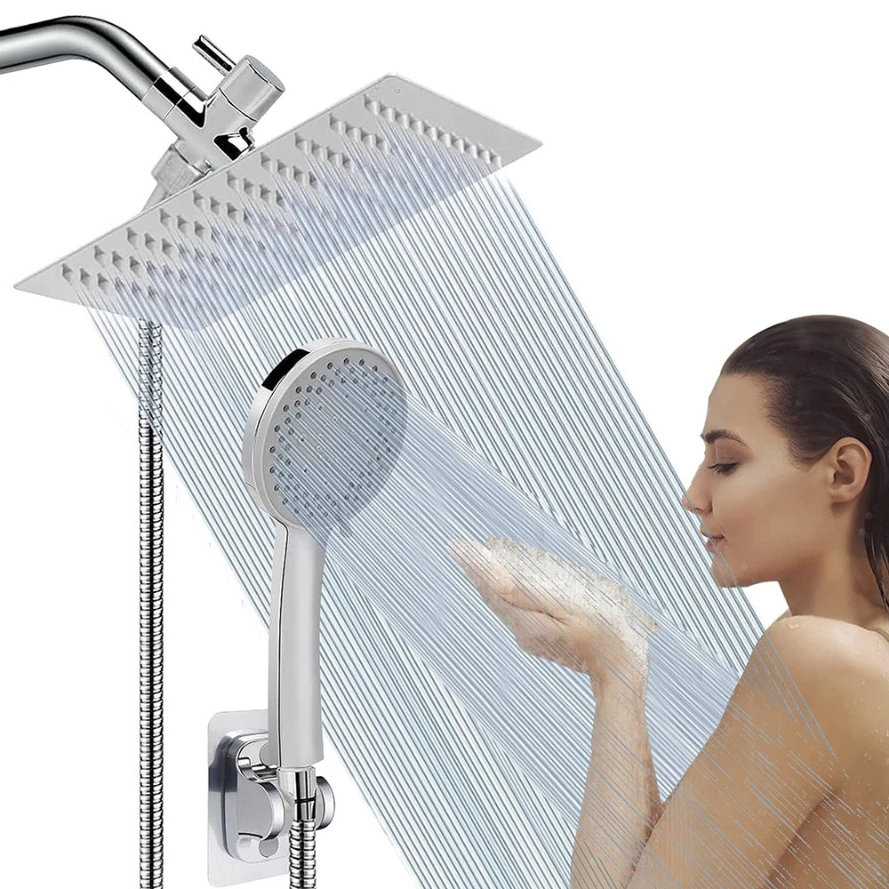 Chrome 8inch RainShower Head with Handheld Spray High Pressure Showerhead Combo✔
Opens in a new wind