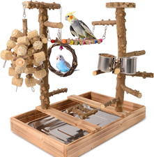 Bird Perch Stand, Multi-Layer Bird Playground, Parrot Cockatoo Parakeet Chew Toy