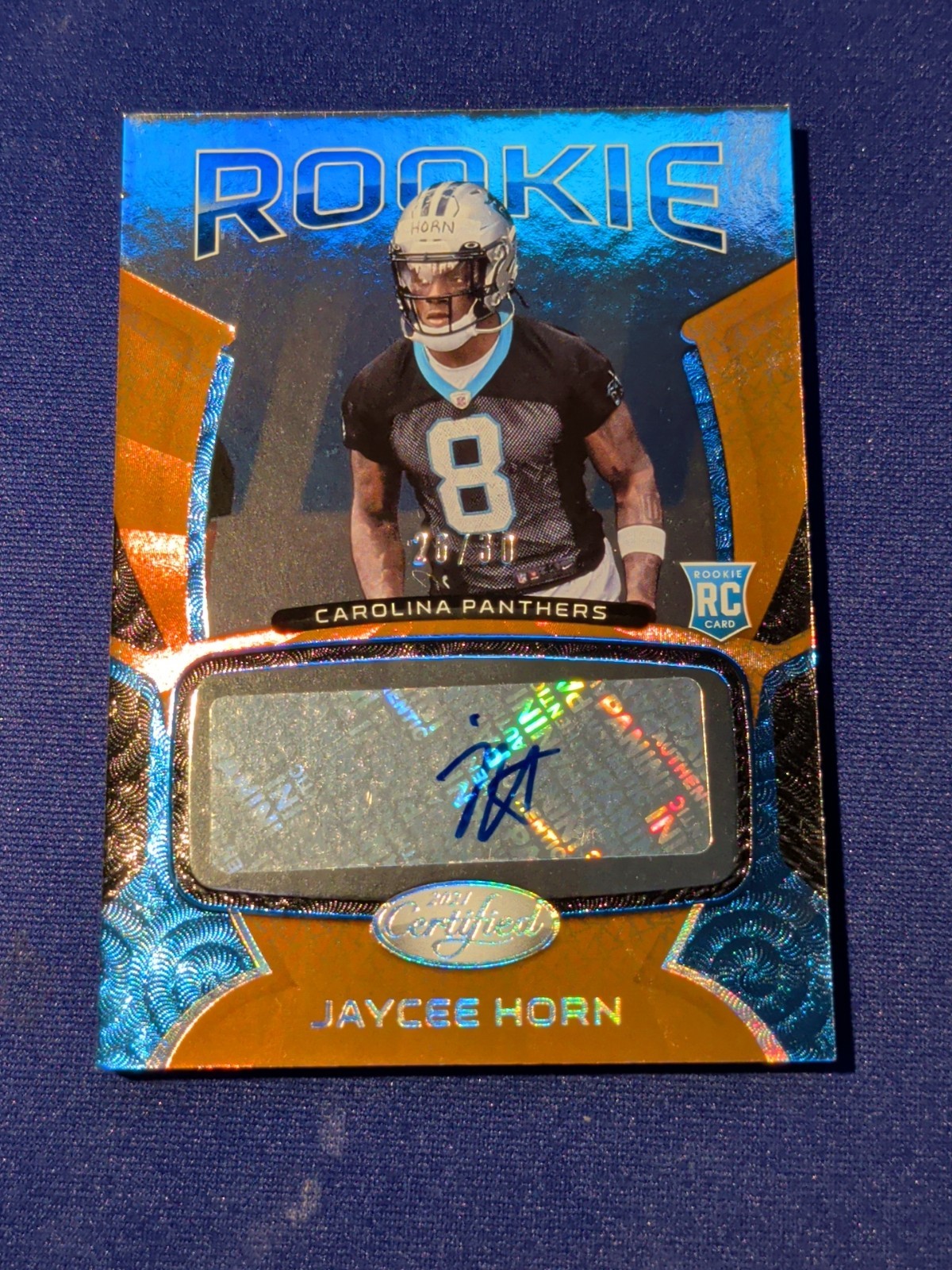 Jaycee Horn Panini Certified Rookie Signatures #RSJH Base