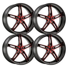 Set-4 2crave N38 20x9 5x115 35mm Black Red Wheels Rims 20 Inch