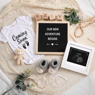 9 Pcs Pregnancy Announcement Set Pregnancy Reveal Ideas Felt Letter Board Bab...