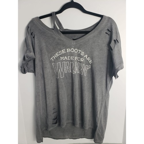 Denizen Levi's Lyric Nation These Boots Are Made For Walkin Distressed Tee M