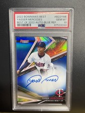 2022 Bowman’s Best Yasser Mercedes Best Of 2022 Auto-Blue Ref 004/150