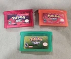 New ListingPokemon Ruby Fire Red Leaf Green Trio GBA Gameboy Advance Ships Free