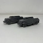 Lot of 2 Vintage Marx Battleground Dark Gray German Army Half-Track