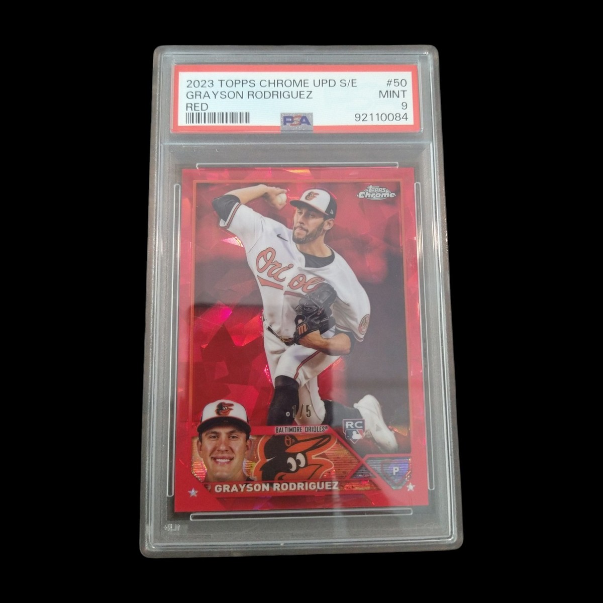 2023 Topps Chrome Sapphire Grayson Rodriguez Red Rookie Refractor 