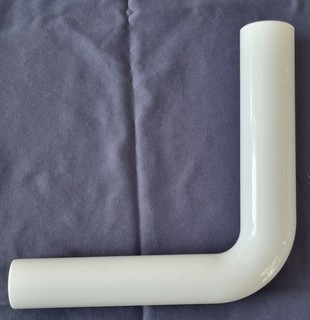 Spülrohrbogen 90° 44/50mm weiß für Anschluss vom Aufputzspülkasten zum Stand WC