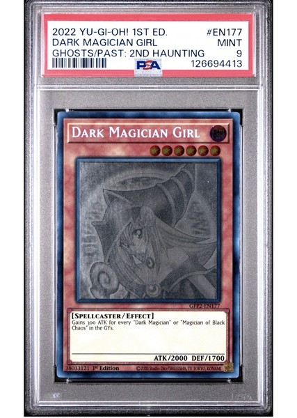 Yu-Gi-Oh! Dark Magician Girl GFP2-EN177 Ghost Rare 1st Ed PSA 9 (2022)