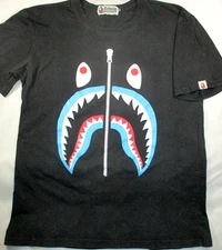A BATHING APE T-Shirt~Shark Face~Black~Size XL (Fits Like M -L)~EUC!