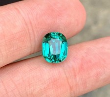 10 Ct Certified Neon Blue Natural Paraiba Tourmaline Cushion Cut Loose Gemstone