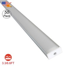 3.3FT/1M U Shape Led Aluminum Channel Diffuser System Silver With Frosted Cover