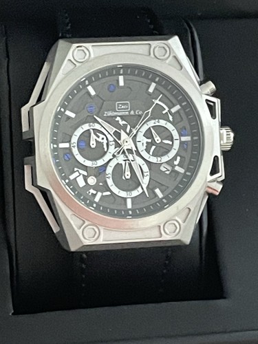 MEN'S ZIHLMANN & CO CHRONOGRAPH WATCH, Quartz, 42mm Face, Beautiful Watch.. - Picture 3 of 17