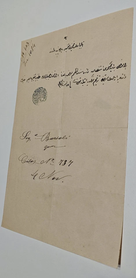 RARE 1800s Ottoman Turkish&Italian Manuscript 2 Legal Documents, Constantinople - Imagen 2 de 4
