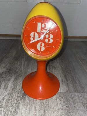Blessing Pedestal Alarm Clock Retro Space Age Egg West Germany 70s VTG Rare