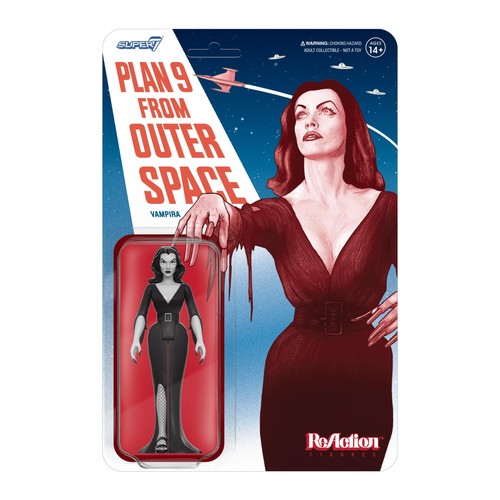 Super7 Vampira Reaction Figures Wave 01 - Vampira Plan 9 Grayscale Action 